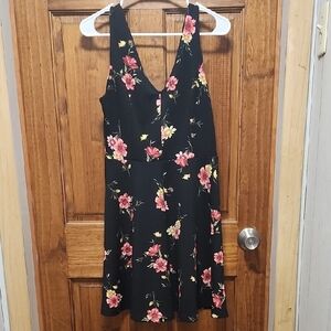 Floral Black Dress